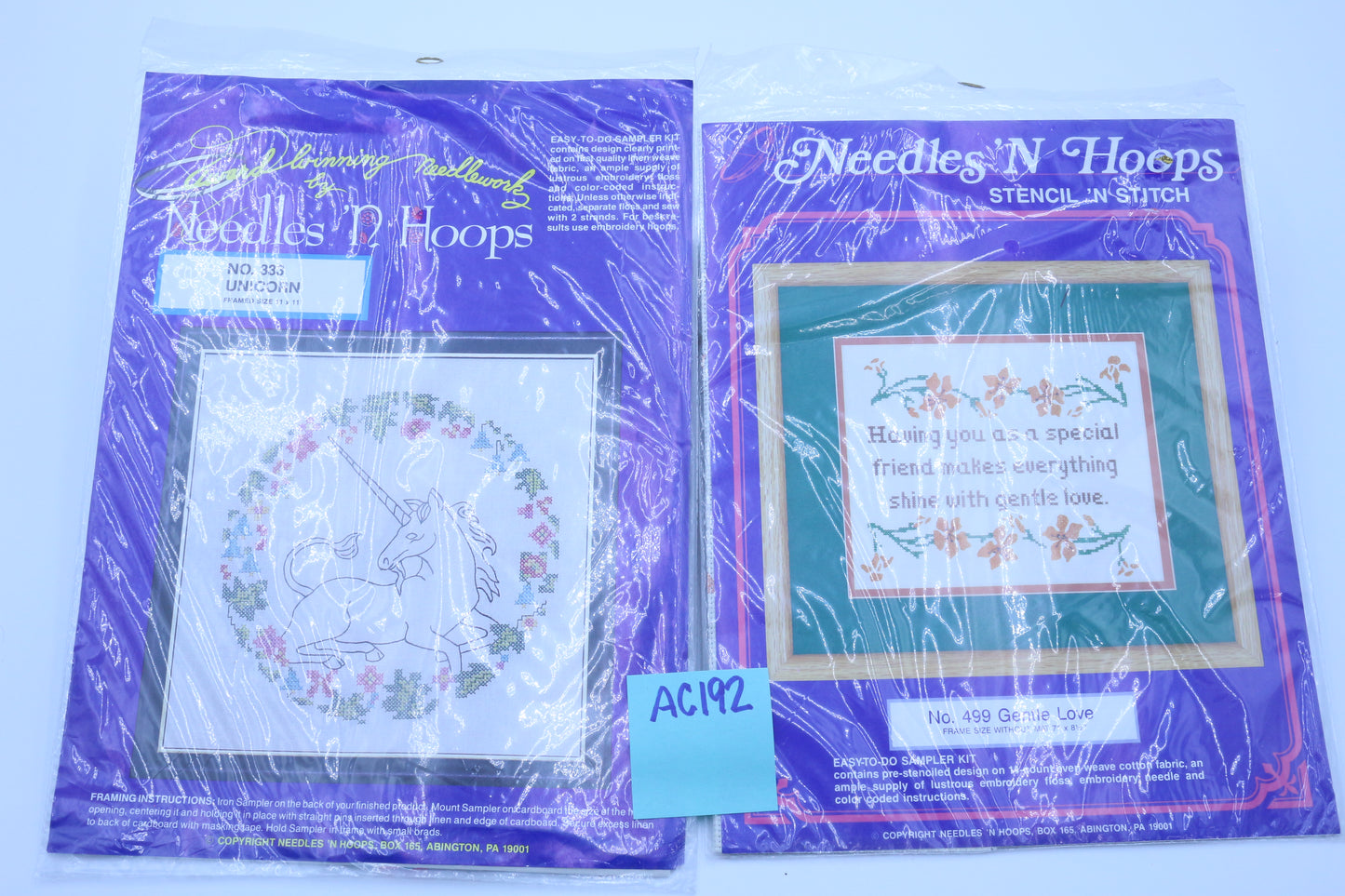 NEEDLES & HOOPS UNICORN or GENTLE LOVE