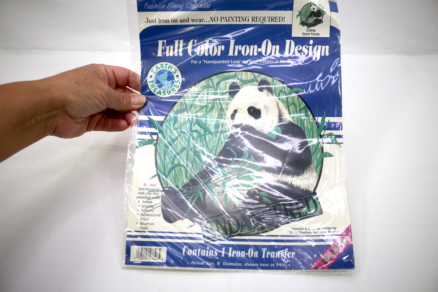 Full Color Iron on Panda Design or Iron on Pansy Design