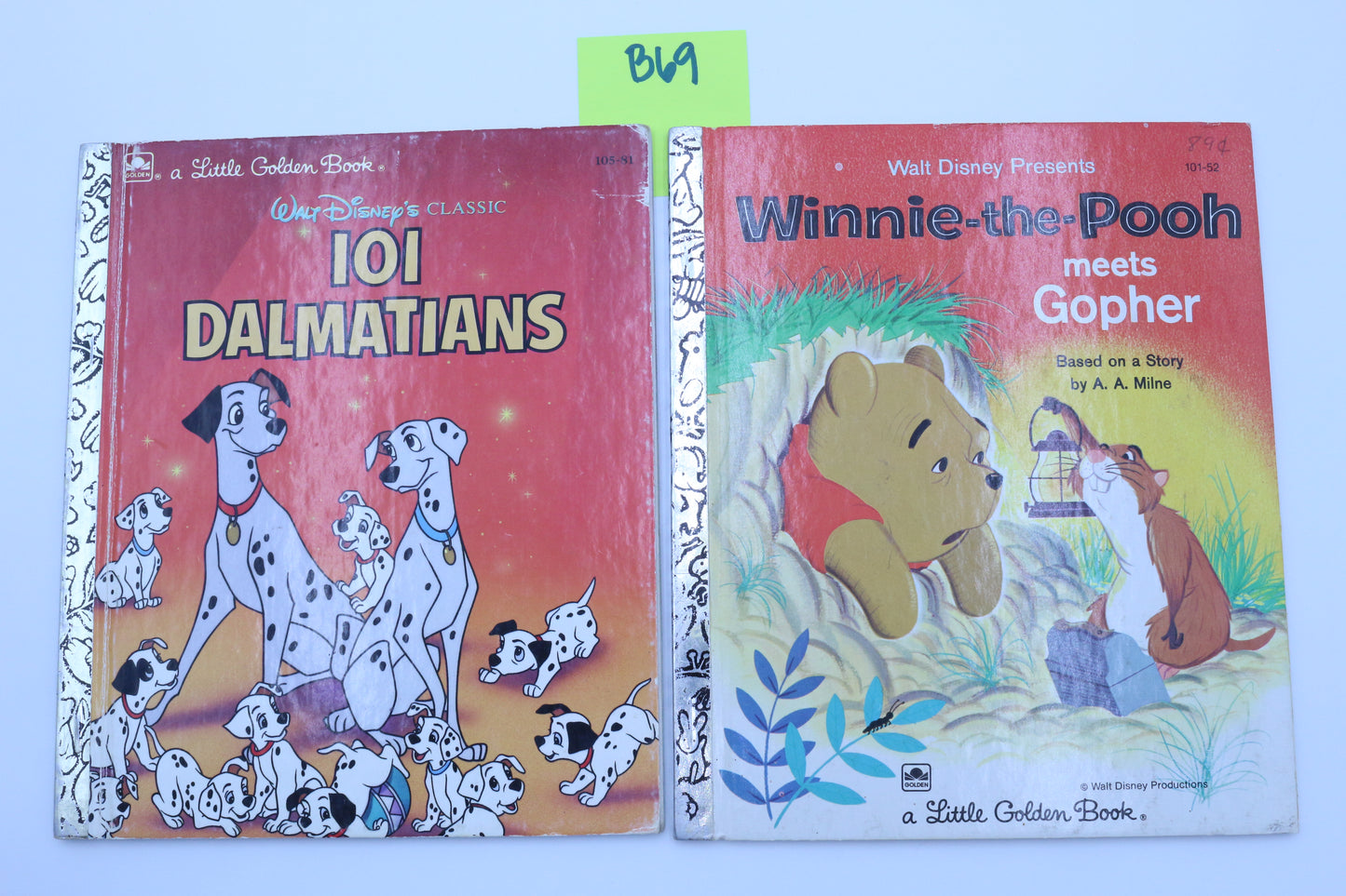 Little Golden Books 101 Dalmations or Winnie the Pooh Meets Gopher