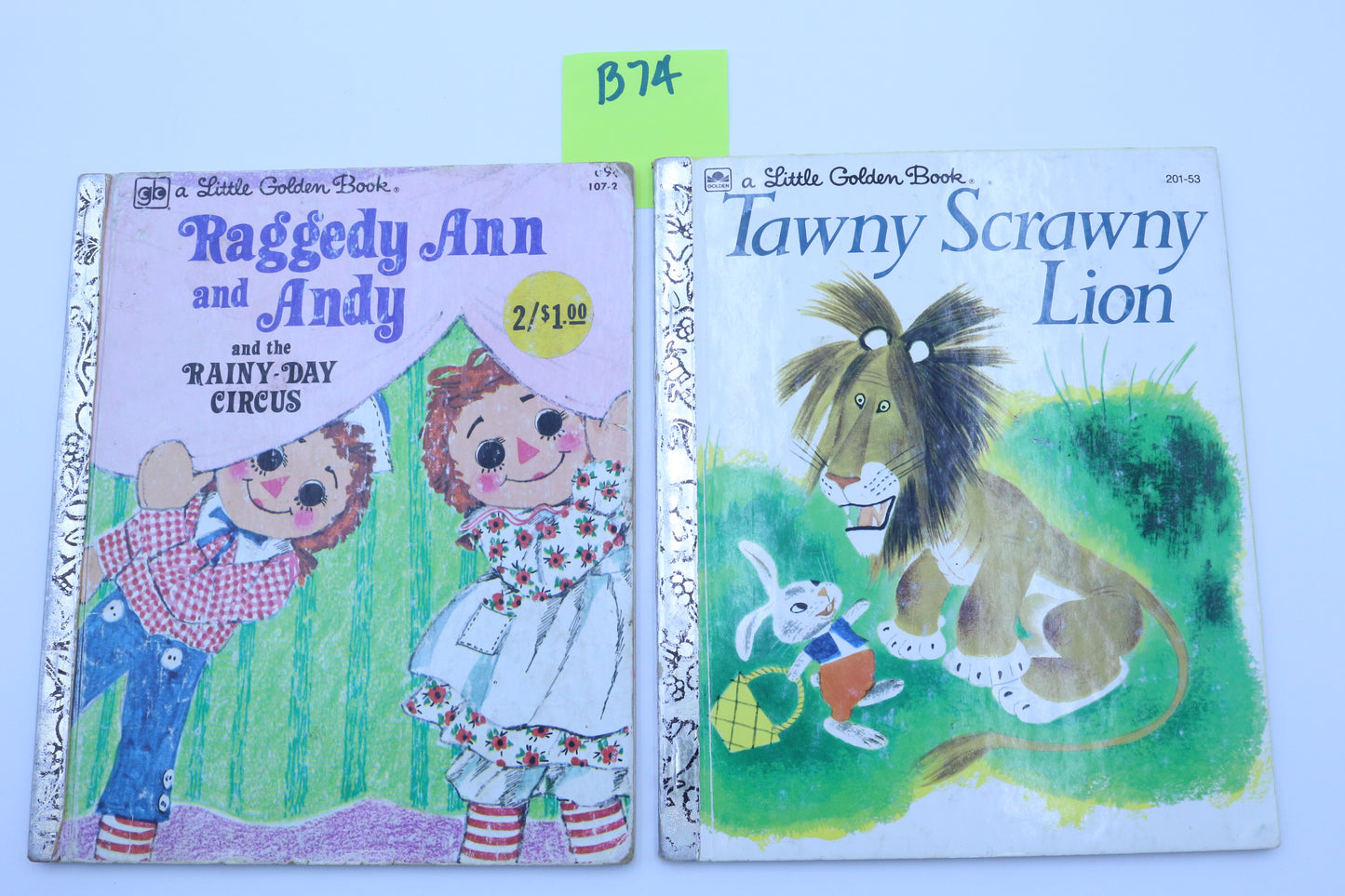 Little Golden Books Raggedy Ann and Andy or Tawny Scrawny Lion