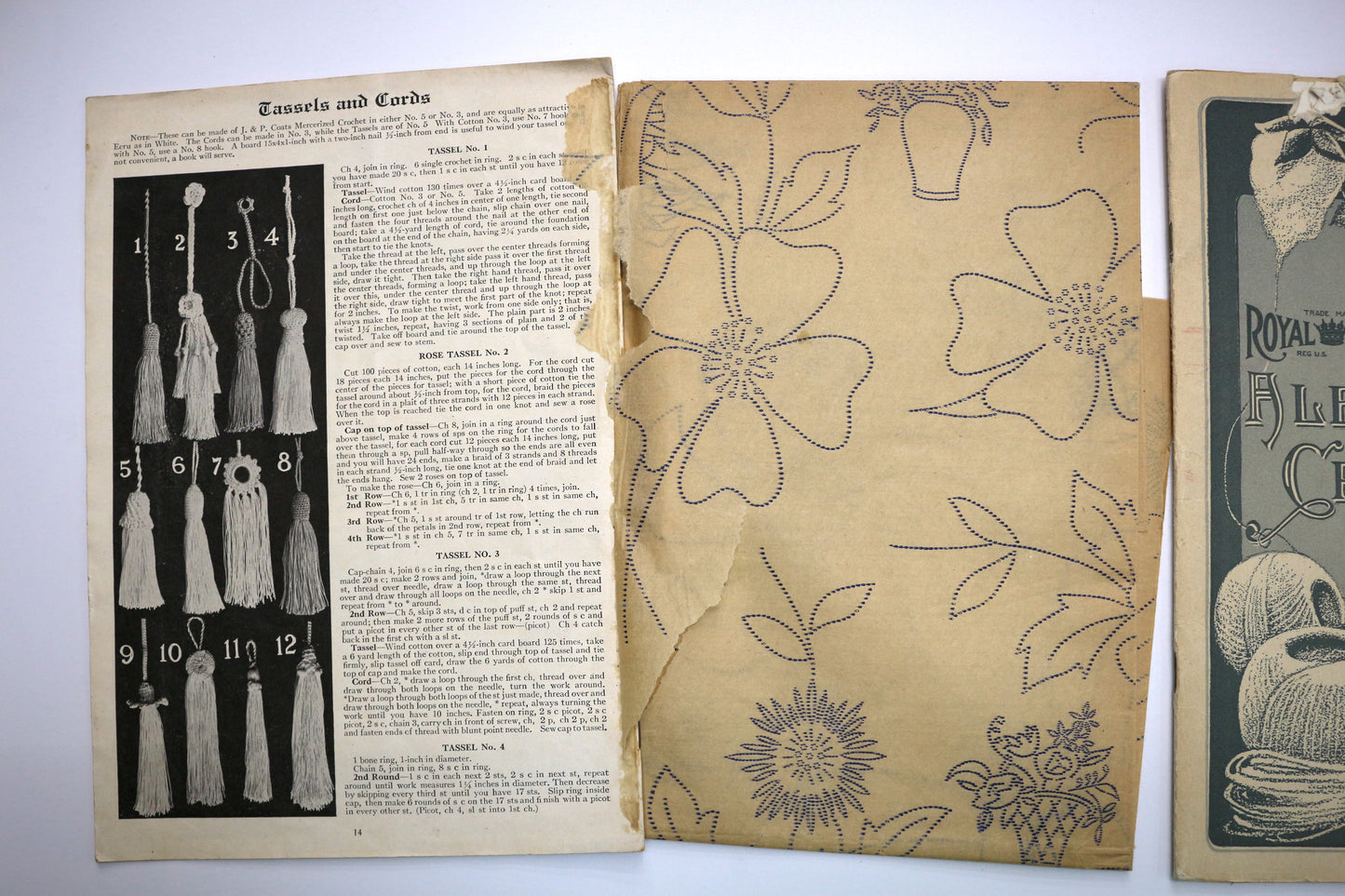 J & P Coats Household Decorations in Embroidery & Crochet Book No. 17 or Royal Society Album of Cross Stitch & Embroidery