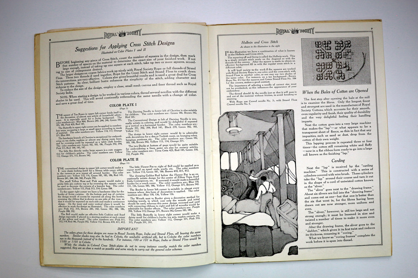 J & P Coats Household Decorations in Embroidery & Crochet Book No. 17 or Royal Society Album of Cross Stitch & Embroidery