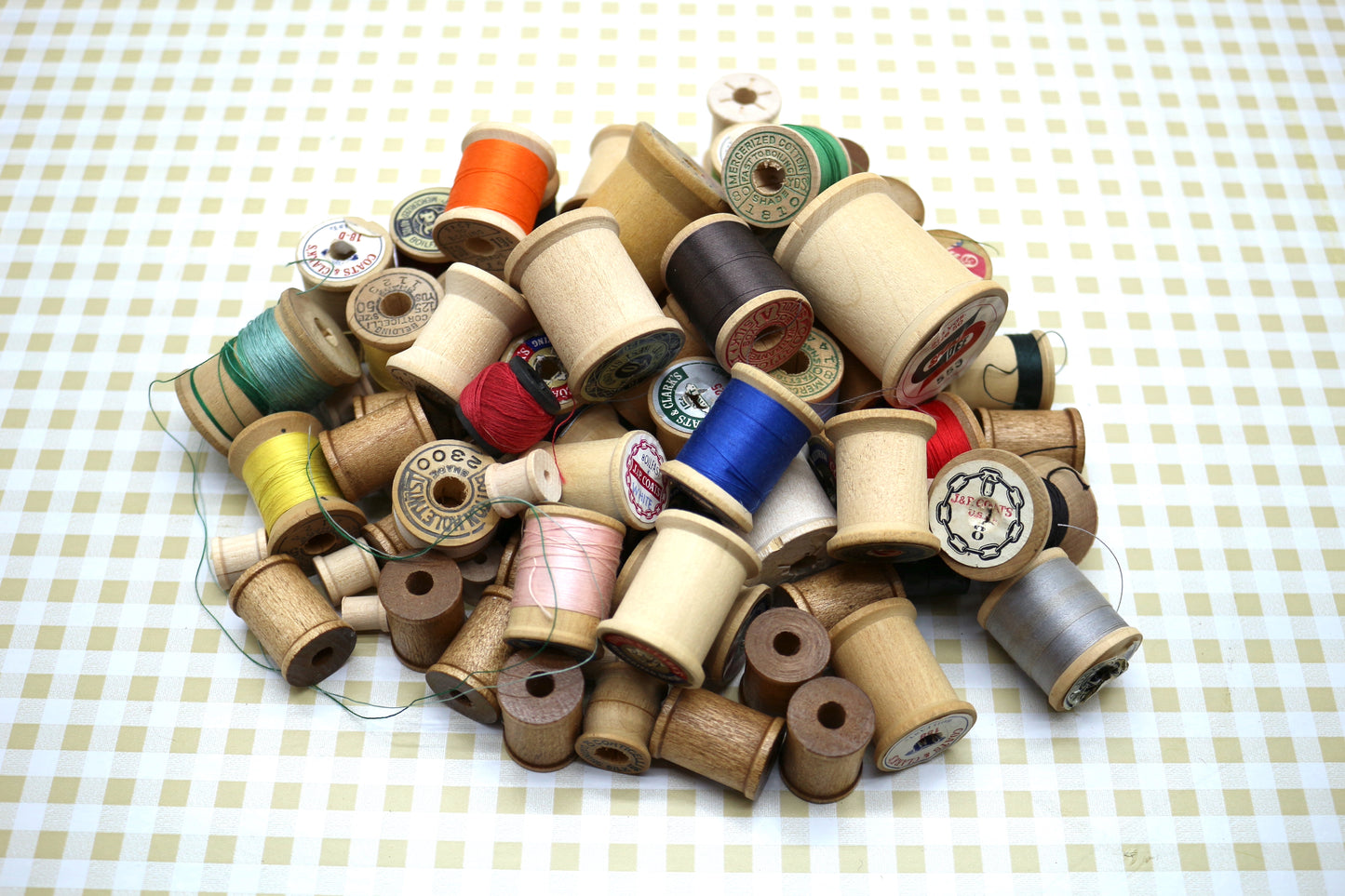 1 pound of Vintage Wood Thread Spools