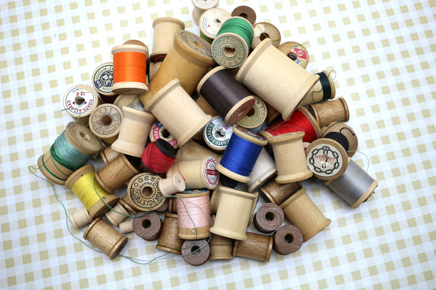 1 pound of Vintage Wood Thread Spools