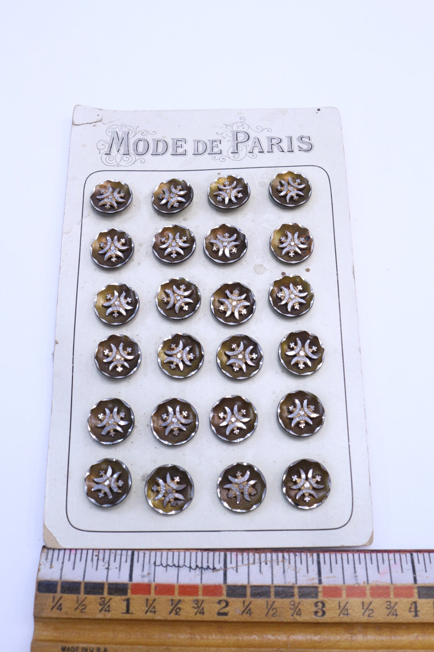 Vintage Metal Buttons with Design or White Buttons