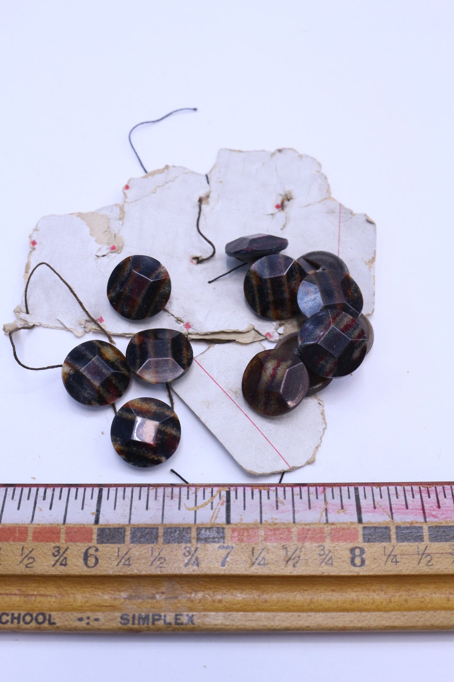 Vintage Beautiful Buttons Red Stripe or Natural Stripes