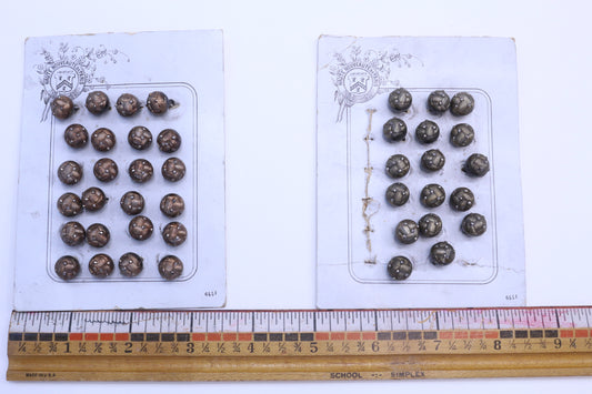 Vintage Metal Ball Buttons Bronze Color or Goldish Color