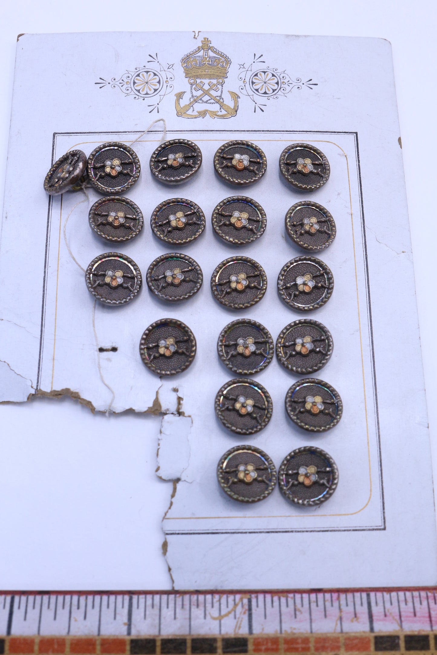 Vintage Clear Glass Buttons or Metal Design Buttons