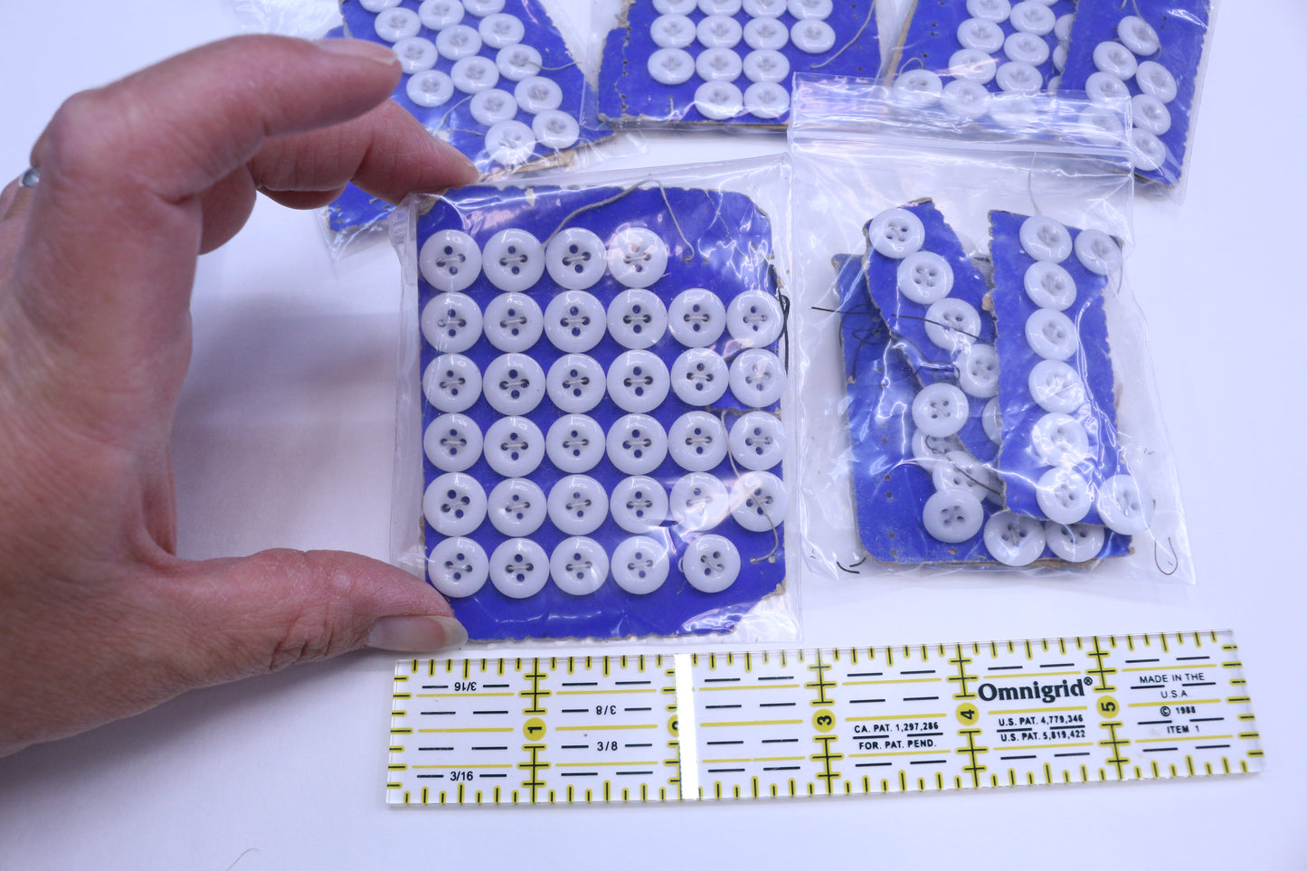 Vintage 1930's Plastic White Buttons