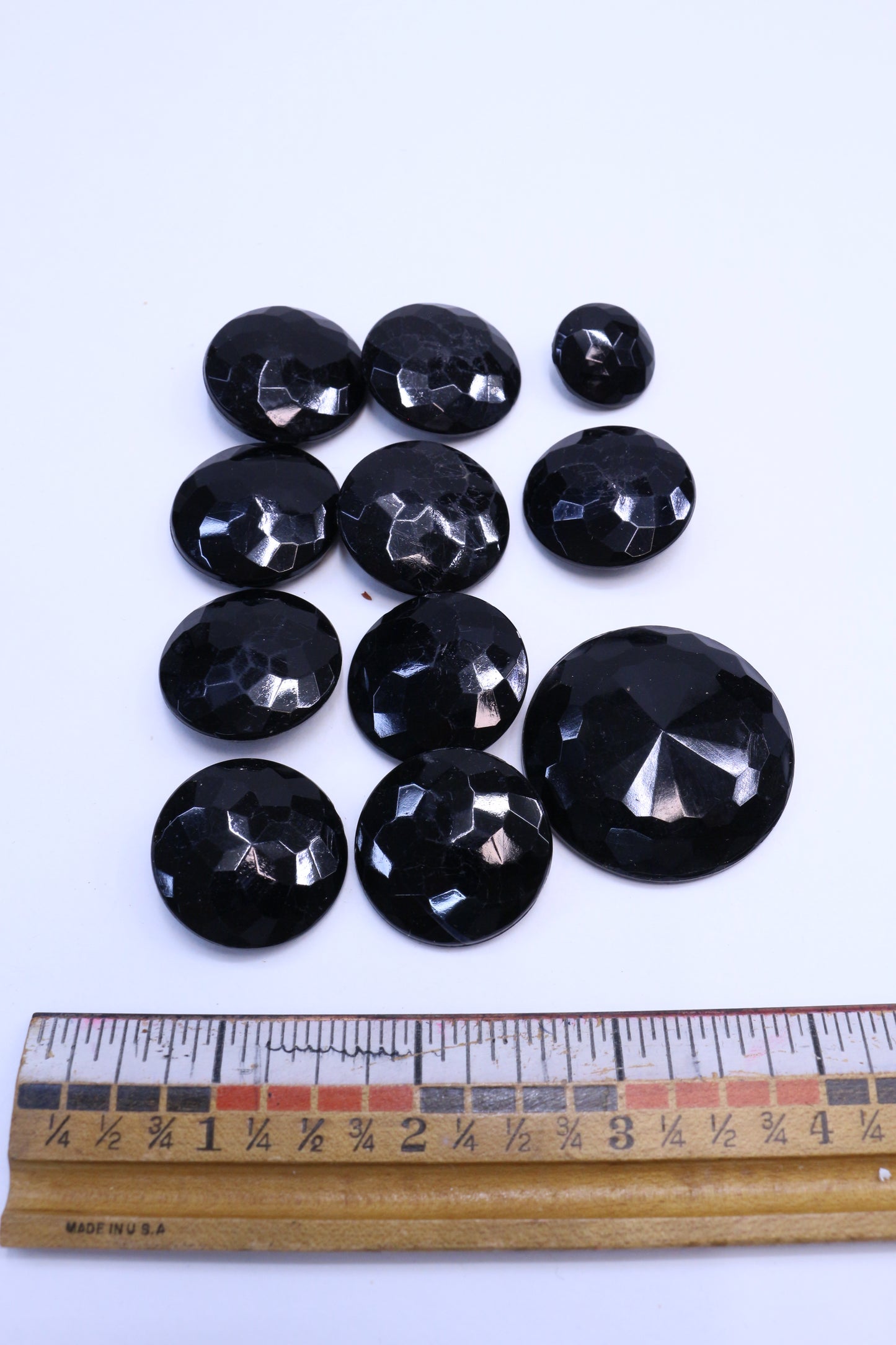 Vintage Shiny Black Button Bundle 10 or 15