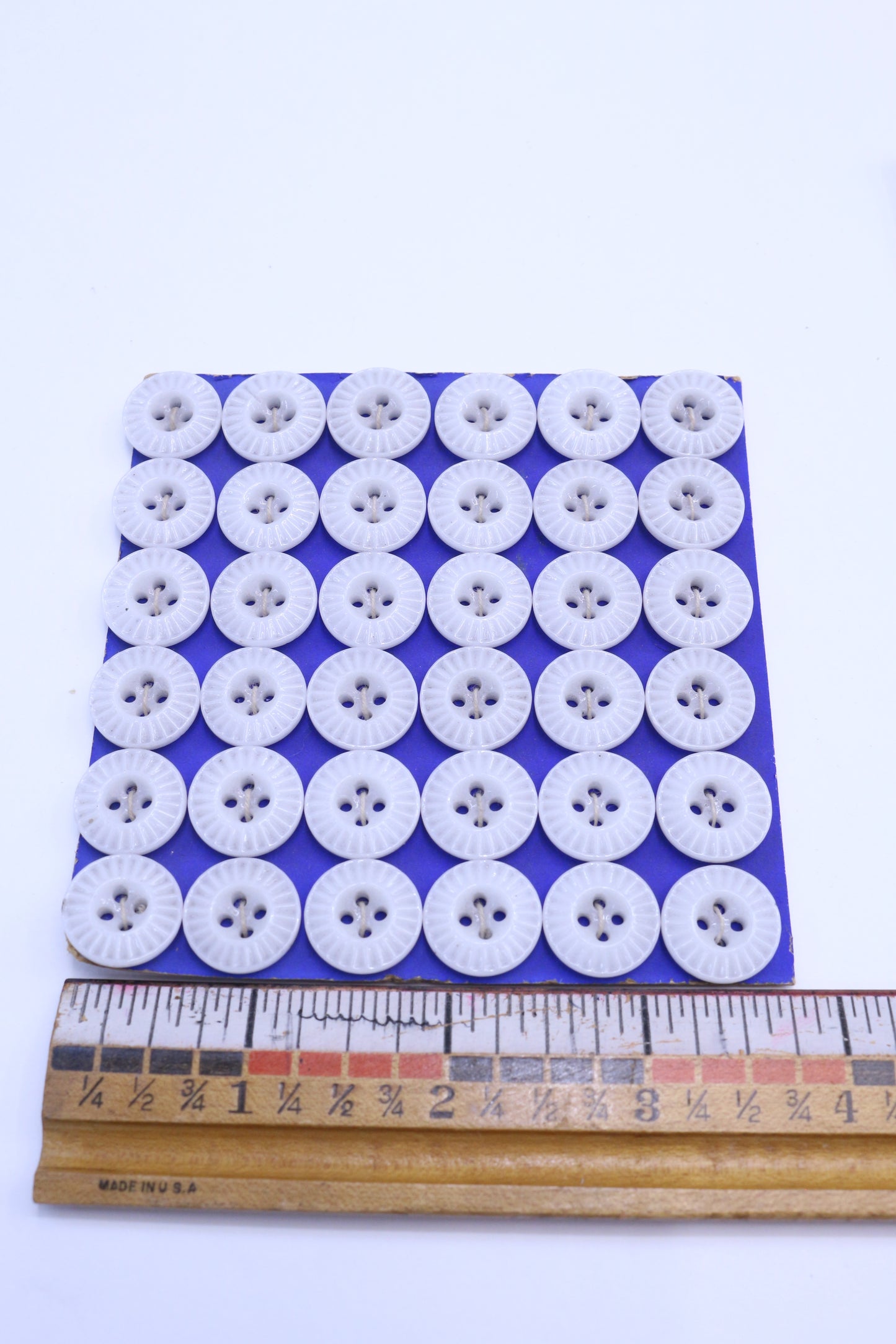 Vintage White Buttons or Metal Green with Design