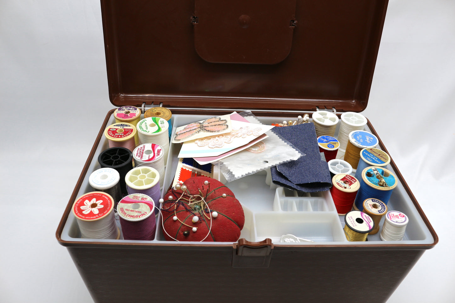1970s Brown Sewing Starter Box – Curated Vintage Fabrics & Supplies