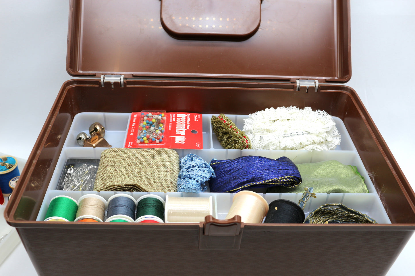 1970s Brown Sewing Starter Box – Curated Vintage Fabrics & Supplies