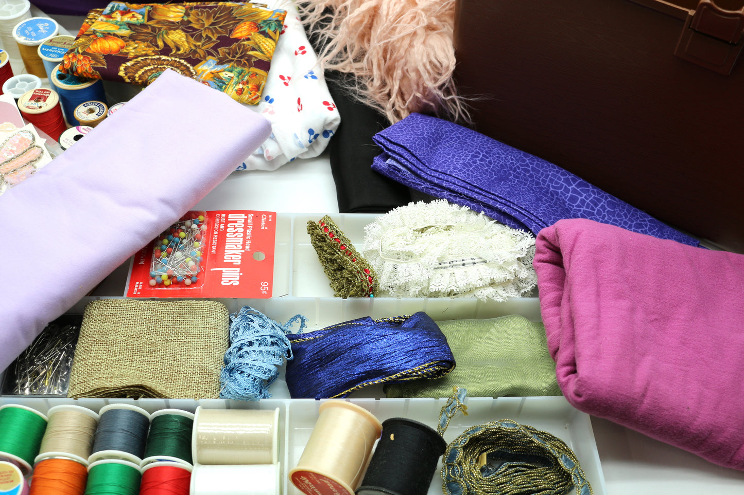 1970s Brown Sewing Starter Box – Curated Vintage Fabrics & Supplies