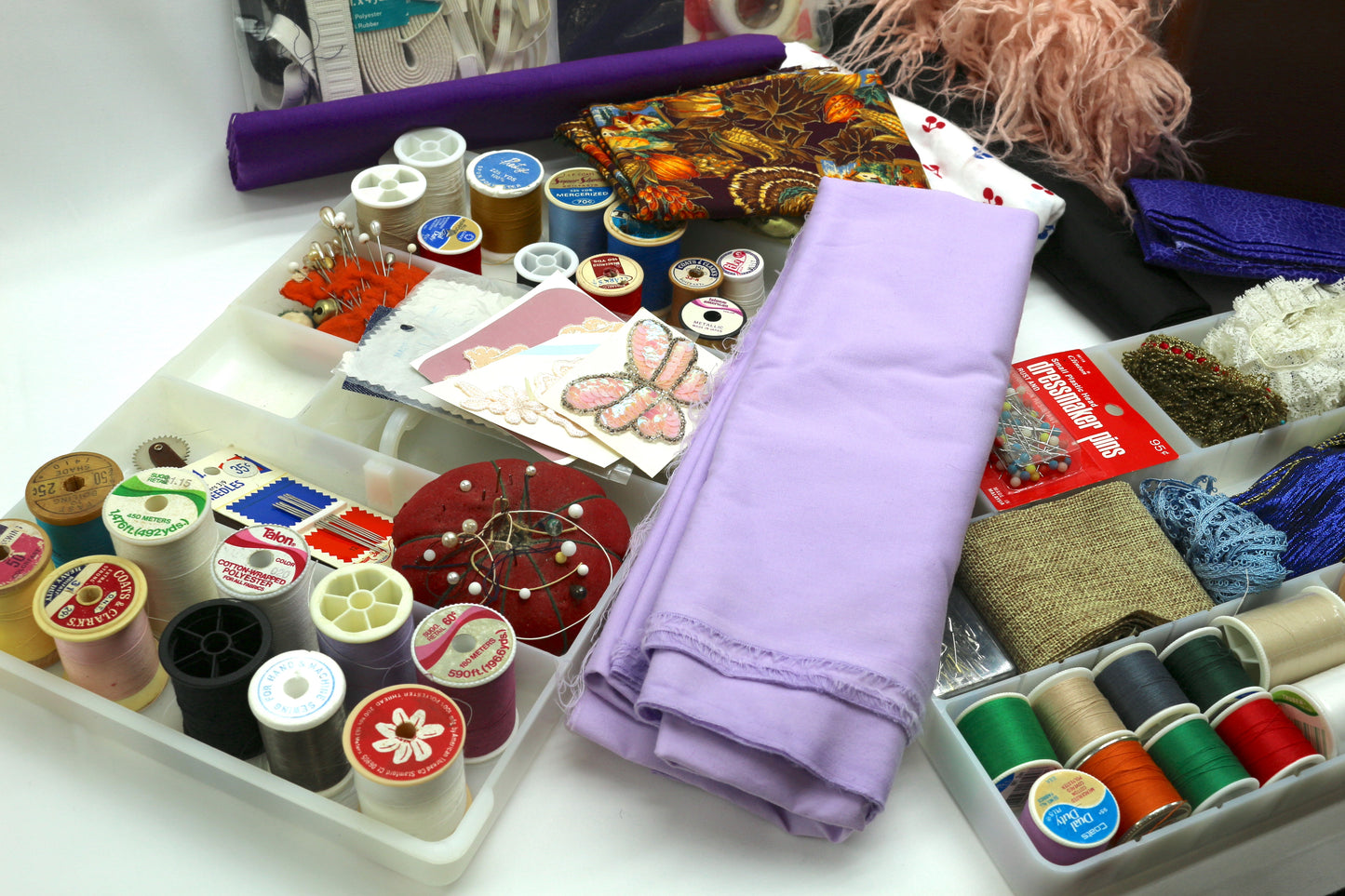 1970s Brown Sewing Starter Box – Curated Vintage Fabrics & Supplies
