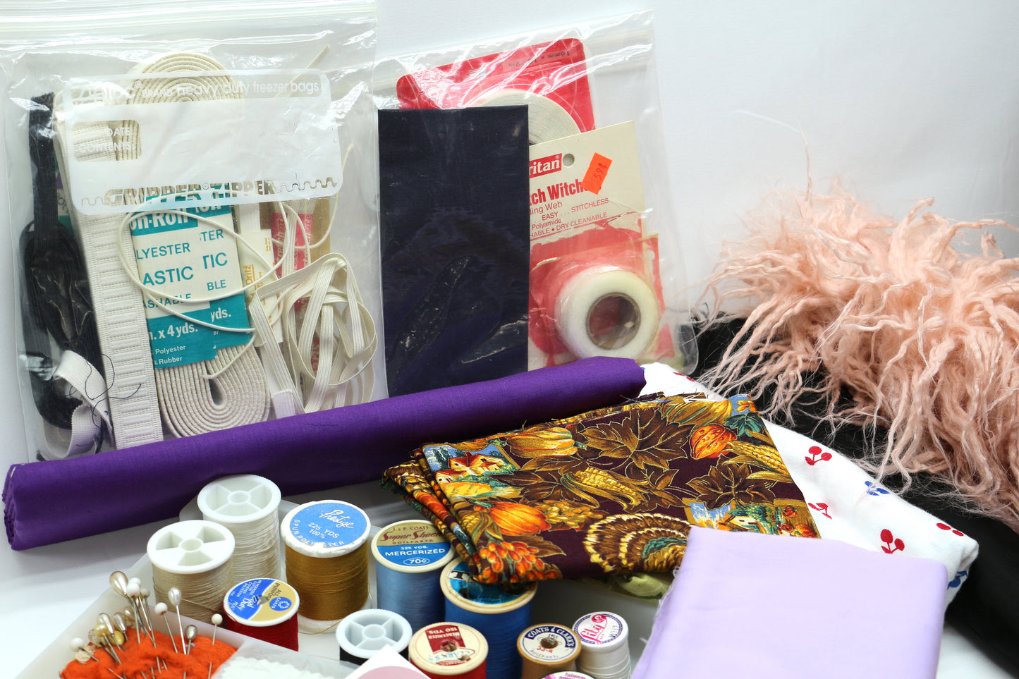 1970s Brown Sewing Starter Box – Curated Vintage Fabrics & Supplies