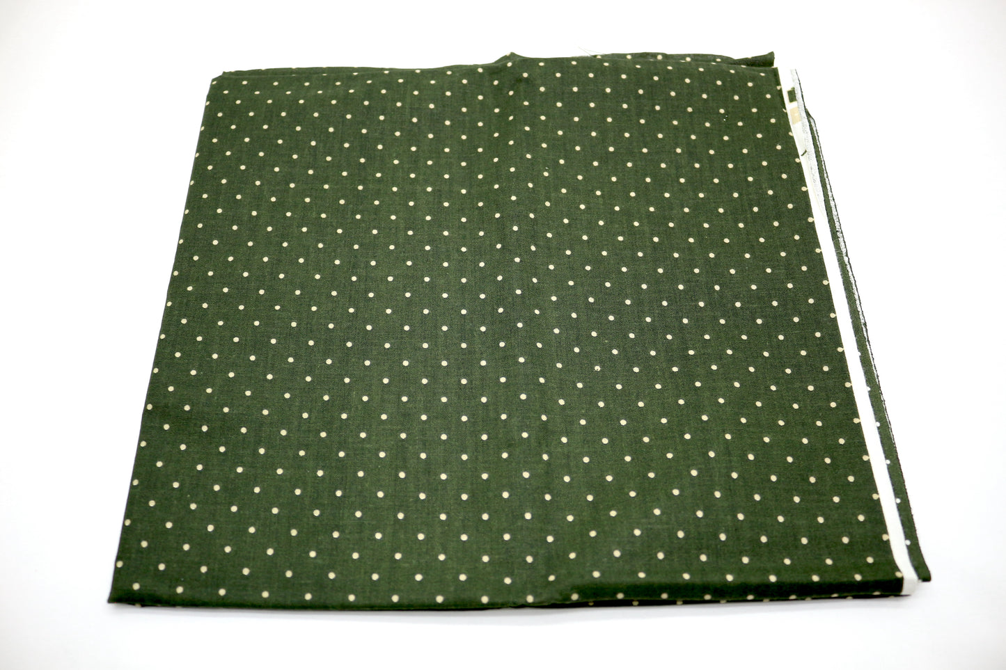 Olive Green Polka Dots Cotton Fabric 44" x 1 yd