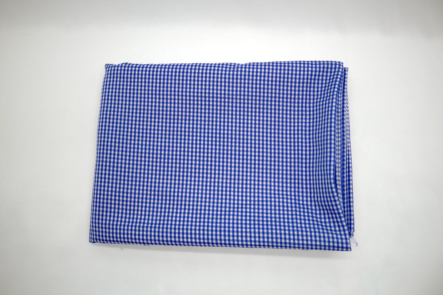 Blue and White Gingham Blend Fabric 44" x 3.5 yds