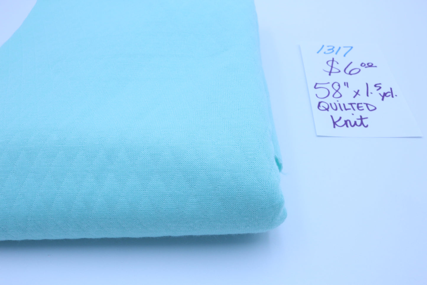 Butter Soft Pastel Turquoise Quilted Fabric 47" x 4 yds