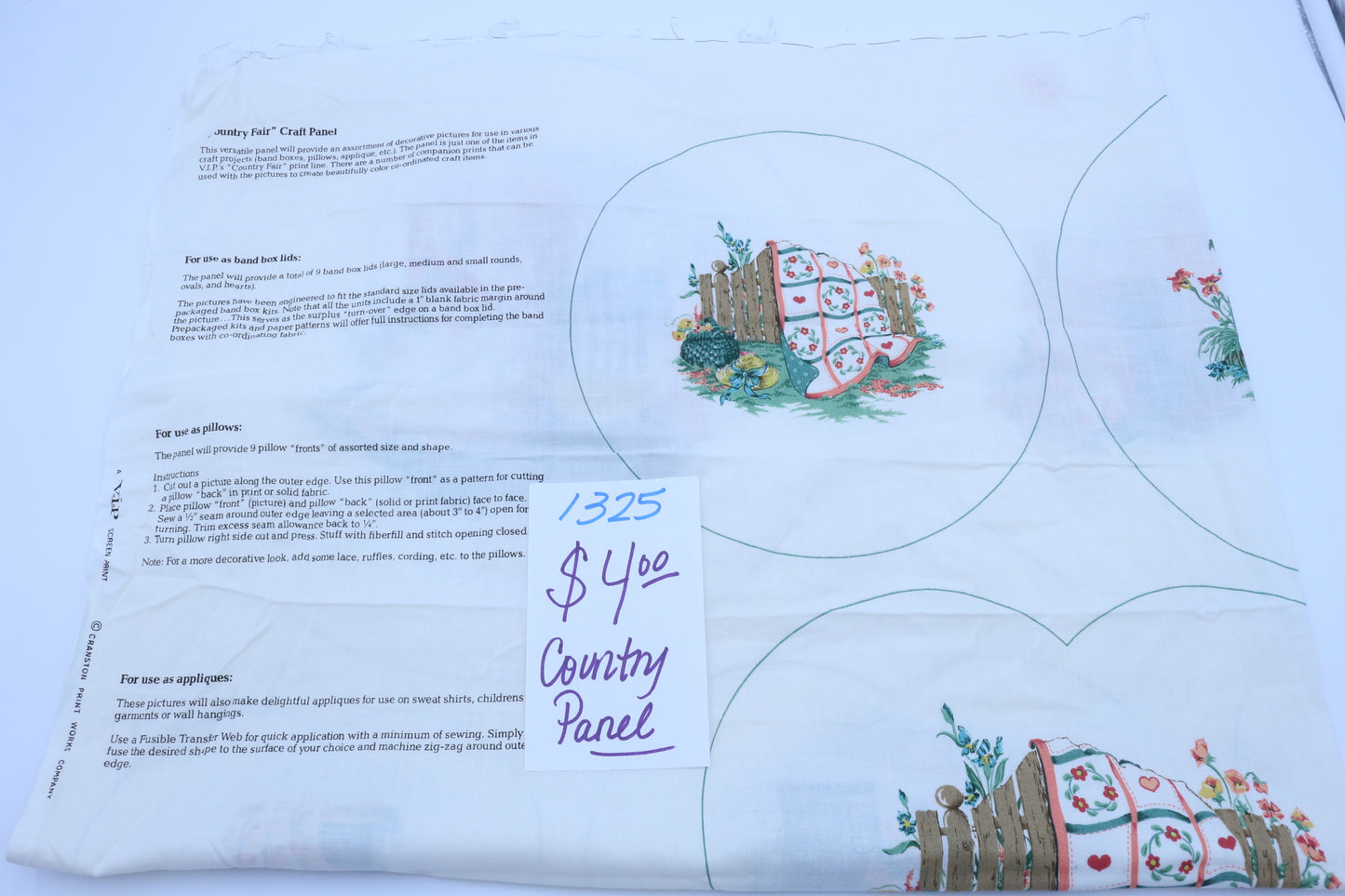 Country TIme Sewing Panel