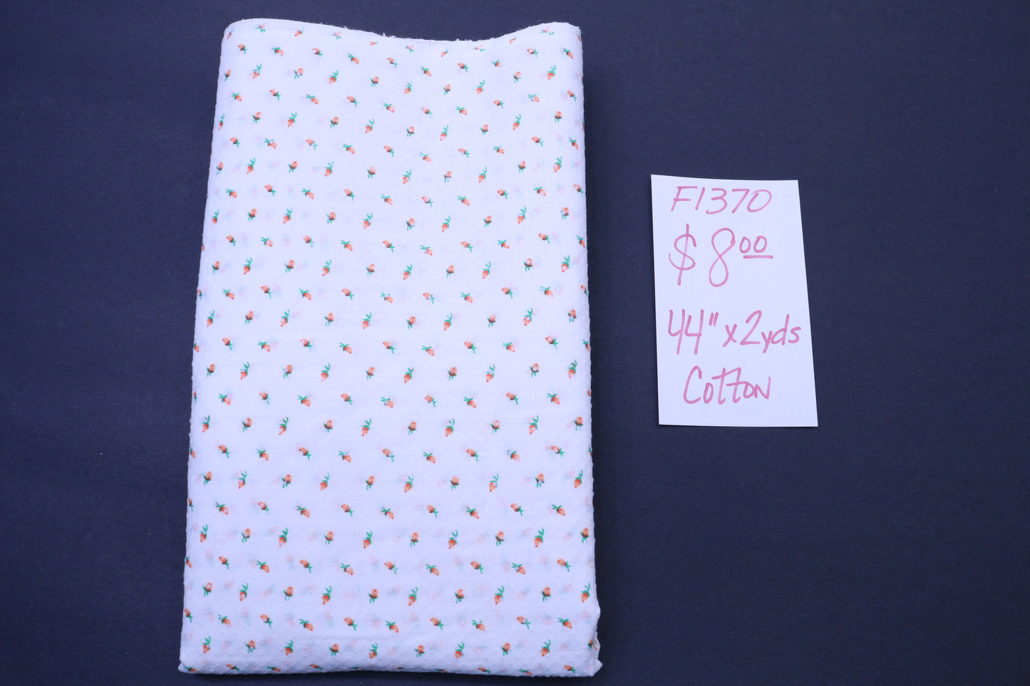 Vintage Small Rosebud Polka Dot Cotton Fabric 44" x 2 yds