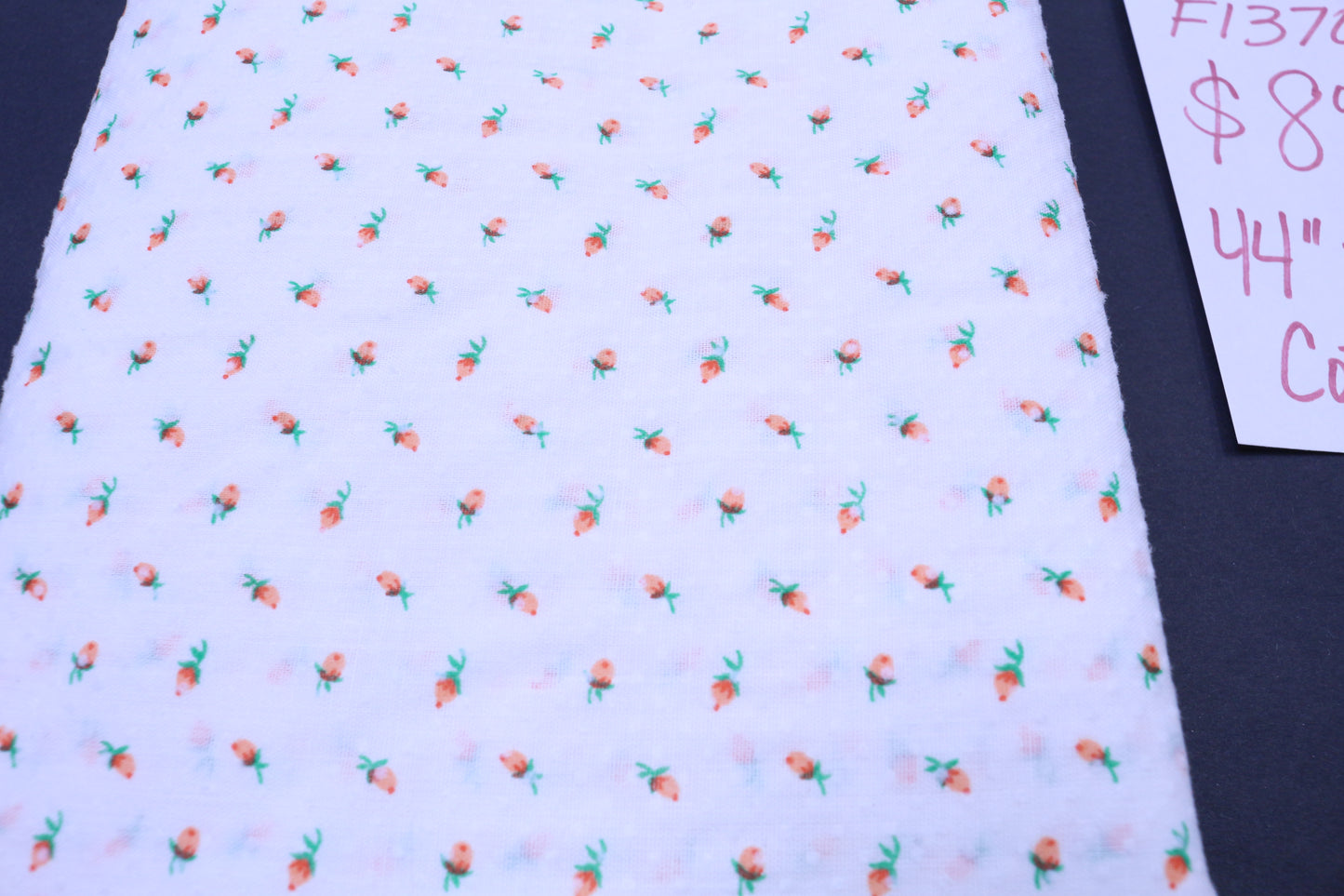 Vintage Small Rosebud Polka Dot Cotton Fabric 44" x 2 yds