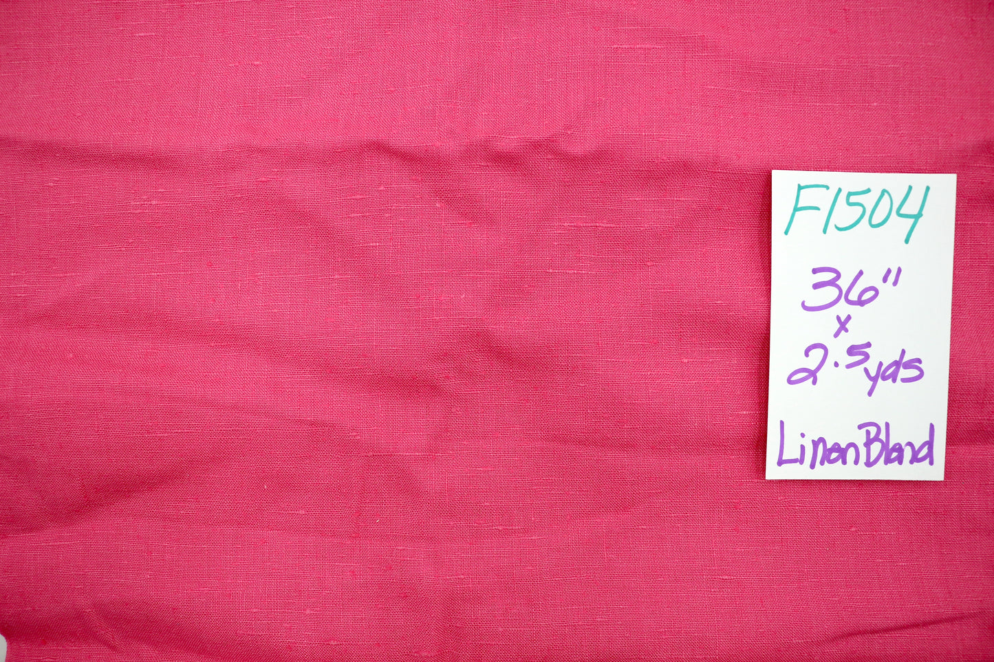 Fuschia Linen Blend Fabric 36" x 2.5 yds