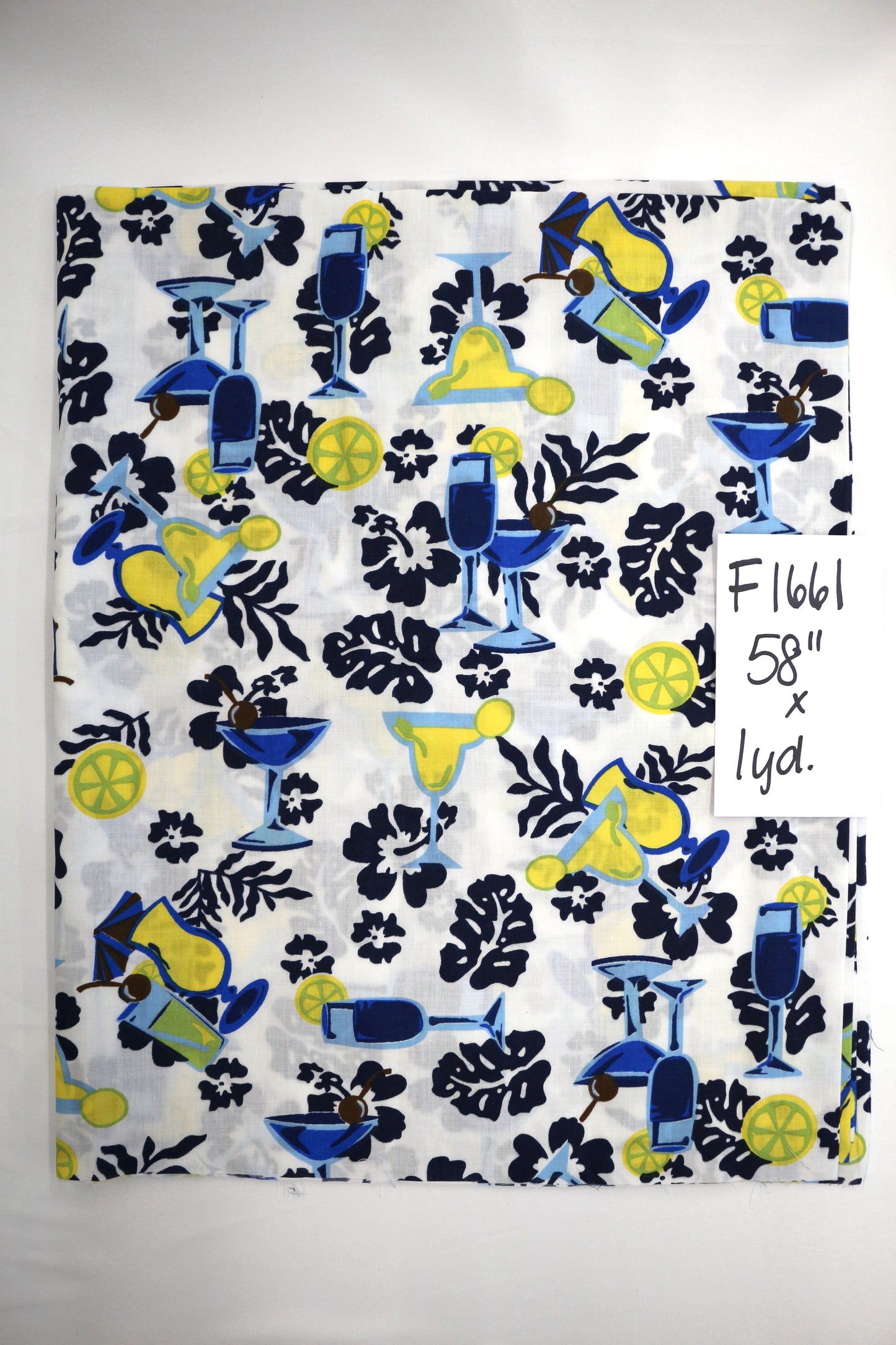 Drinks on the Island Cotton Fabric 58" x 1 yd