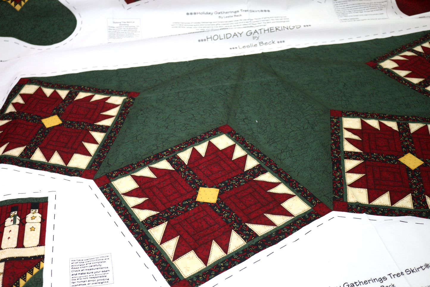 Holiday Gatherings Tree Skirt Cut & Sew Fabric Panel