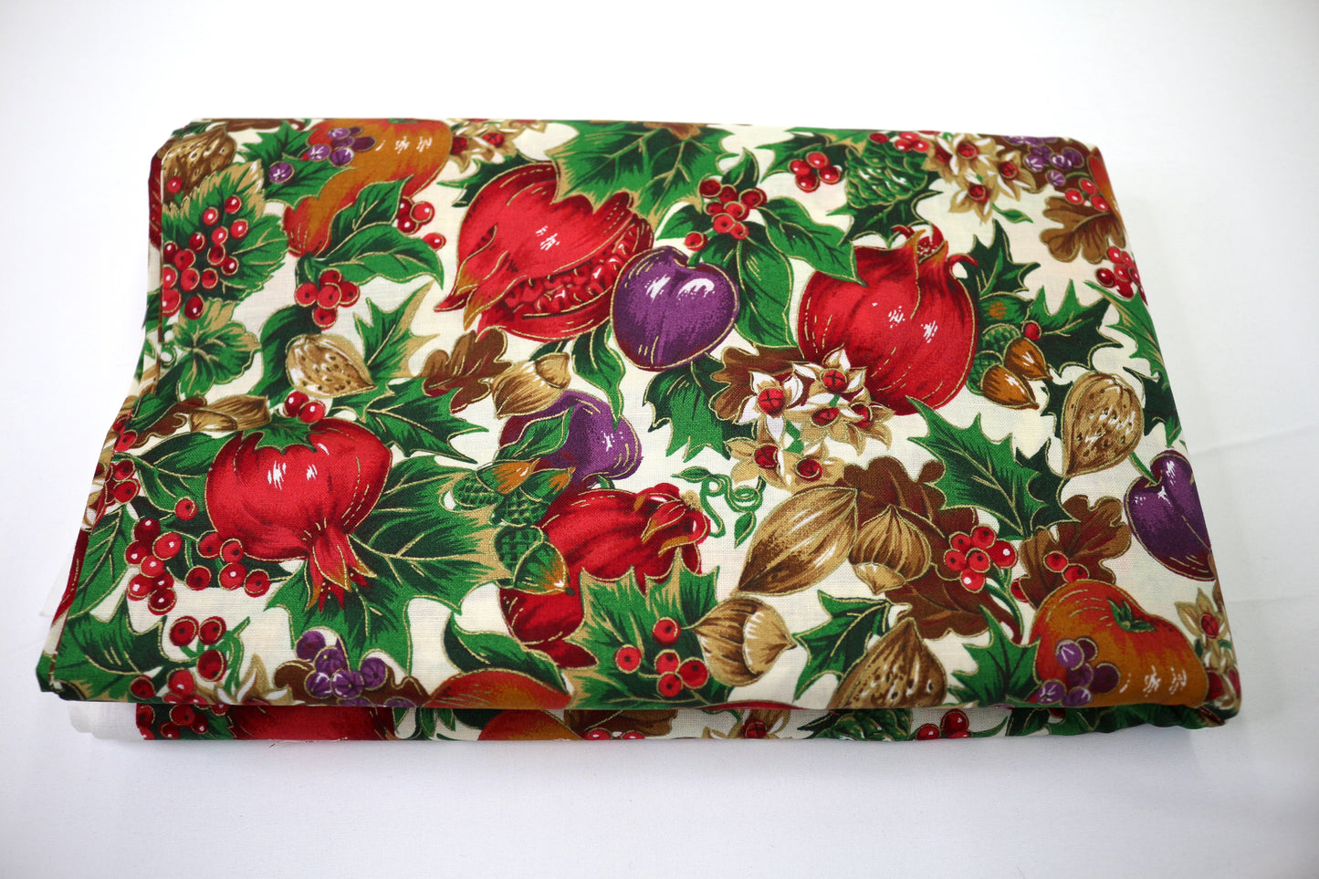 Holiday Fruit on the Table Cotton Fabric 44" x 4.25 yds