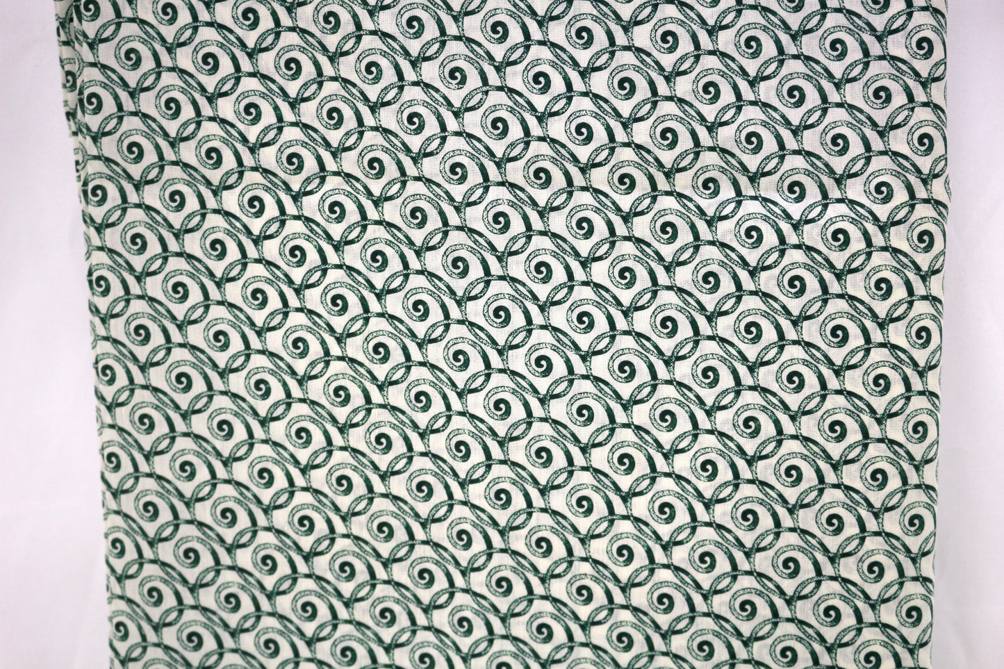 Green Spirals Cotton Fabric 44" x 2 yds