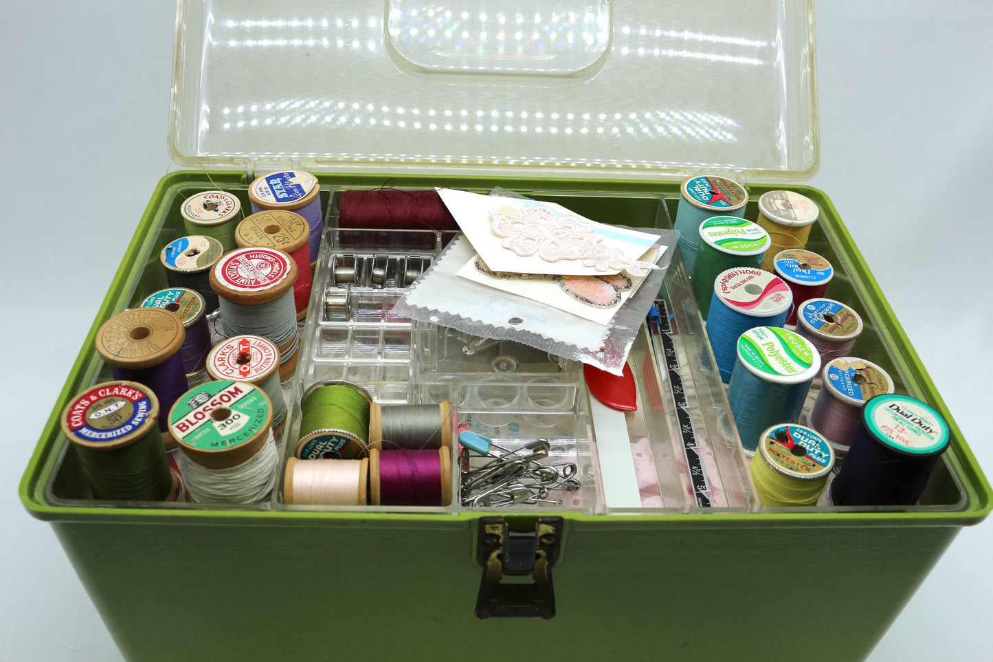 1970s Avocado Green Sewing Starter Box – Curated Vintage Fabrics & Supplies