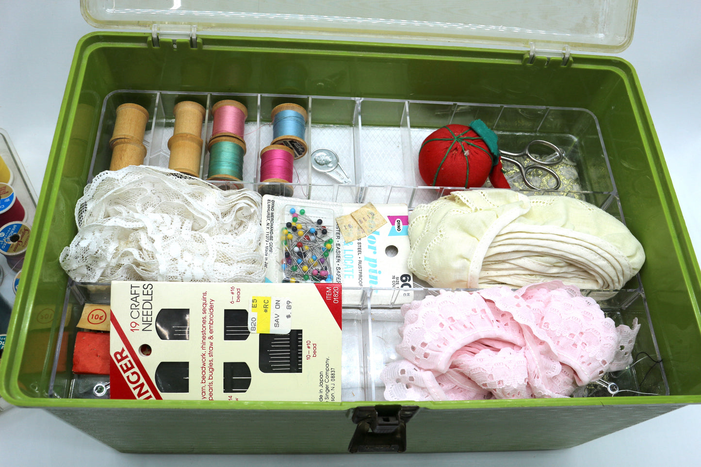 1970s Avocado Green Sewing Starter Box – Curated Vintage Fabrics & Supplies