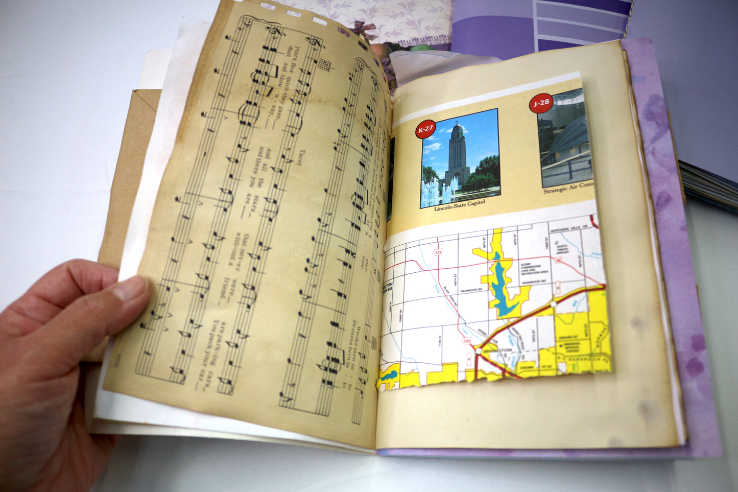 One Purple Junk Journal Signature for 6" x 8.5" Journal