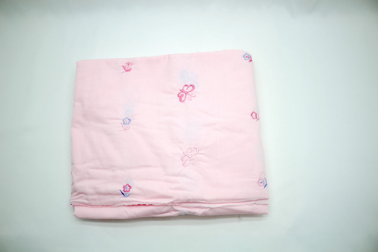 Butterflies & Flowers Embroidered Cotton Fabric 41" x 4 yds, Sewing Fabric, Learn to Sew