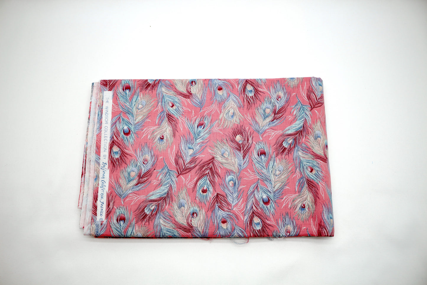 Pink Feathers Cotton Fabric 43"x 1.5 yds