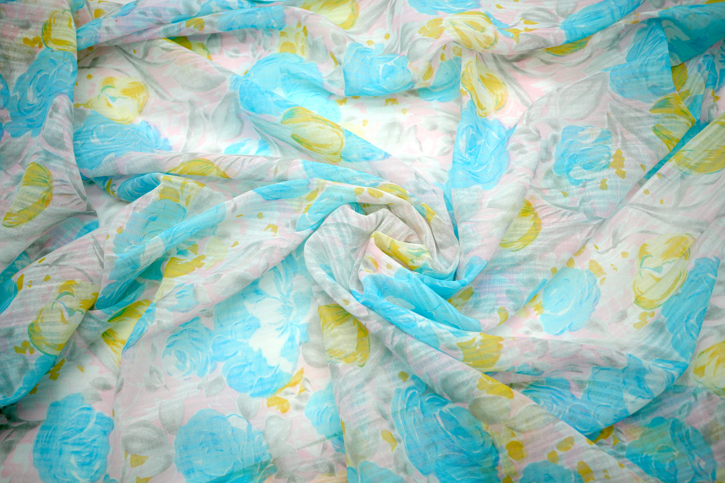 Raining Flowers Sheer Fabric 44" x 1.5 yds