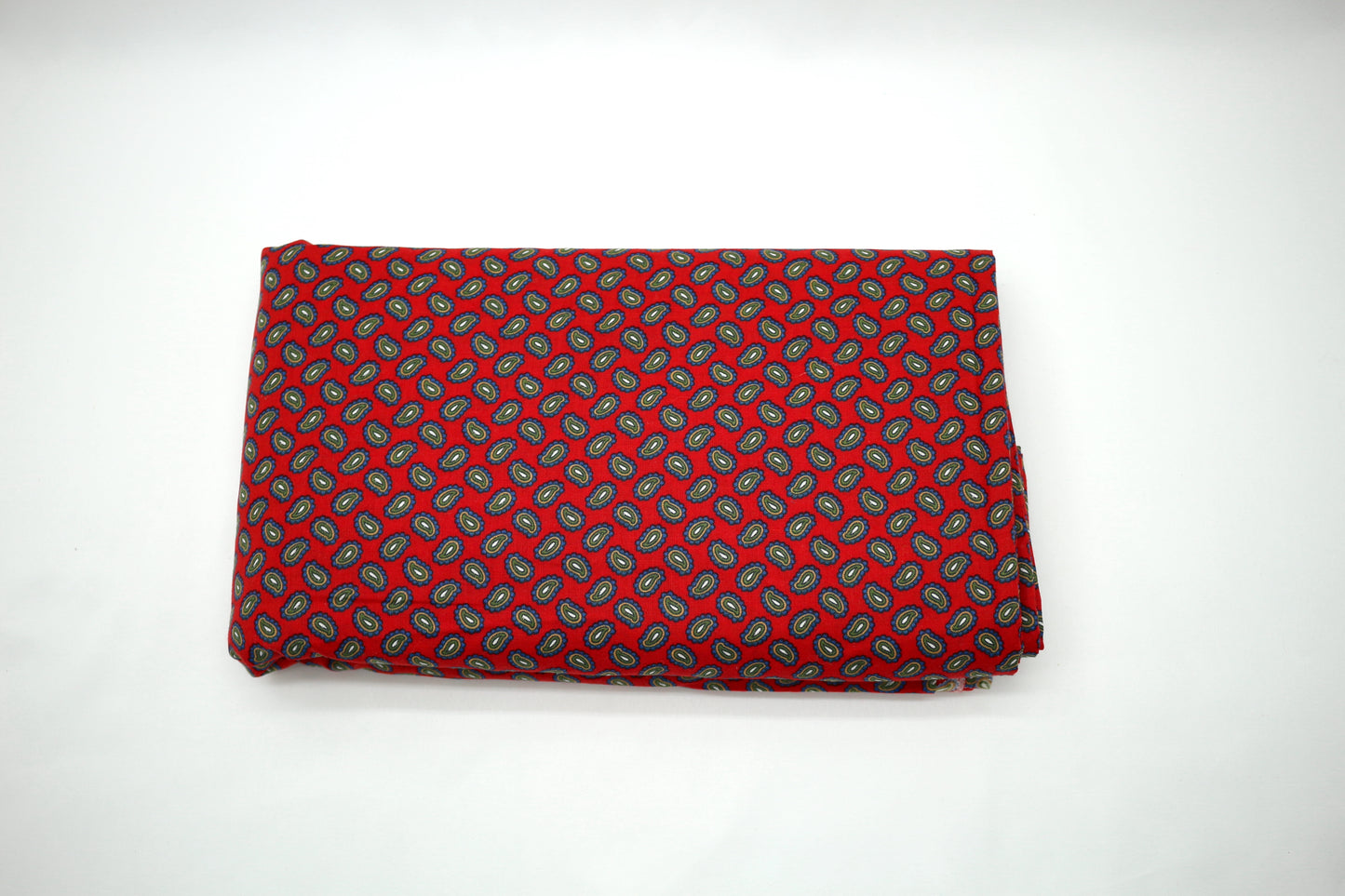 Fire Engine Red Paisley Cotton Fabric 45" x 4.5 yds