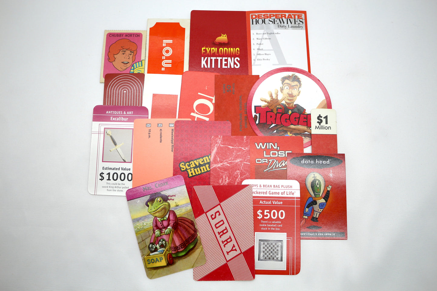 Game Ephemera - Cards In Color Lots from Familiar and Newer Games -Junk Journals - Altered Art - Mixed Media - Collage