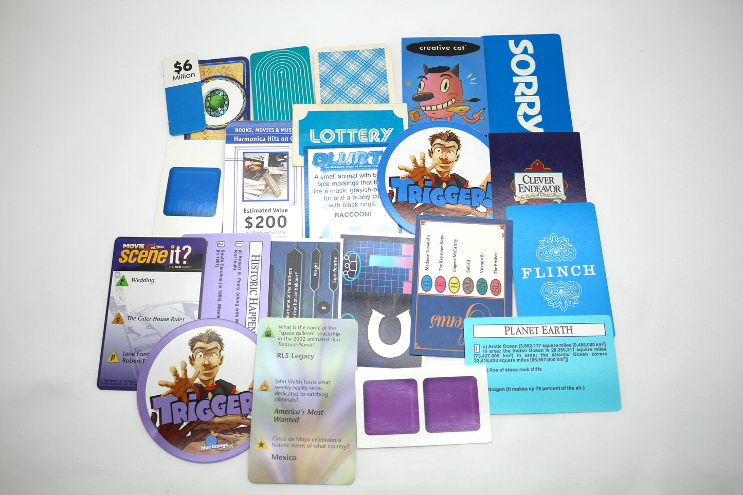 Game Ephemera - Cards In Color Lots from Familiar and Newer Games -Junk Journals - Altered Art - Mixed Media - Collage
