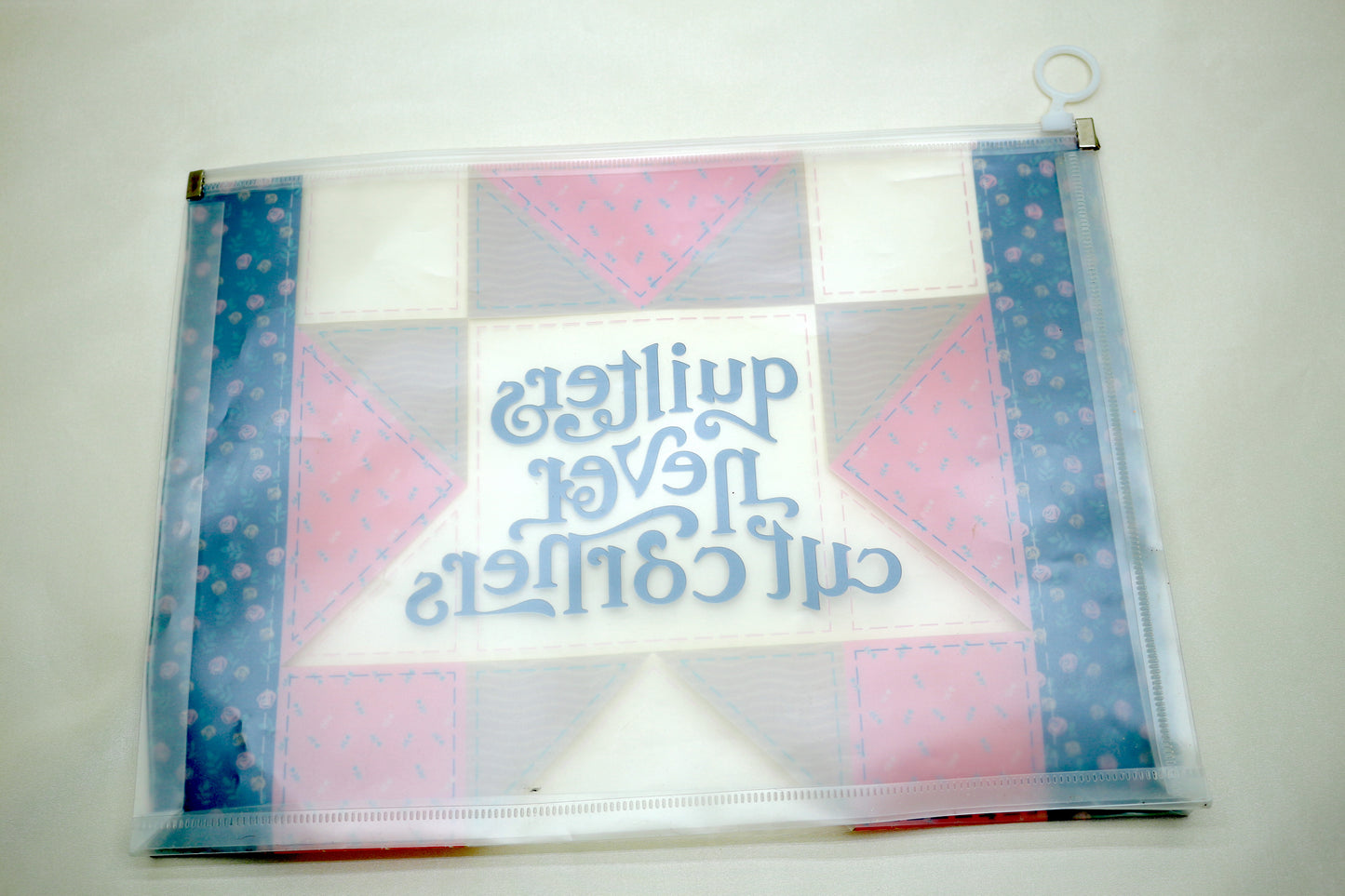 Quilters Never Cut Corners Storage Pouch 13" x 9.5", Sewing Storage