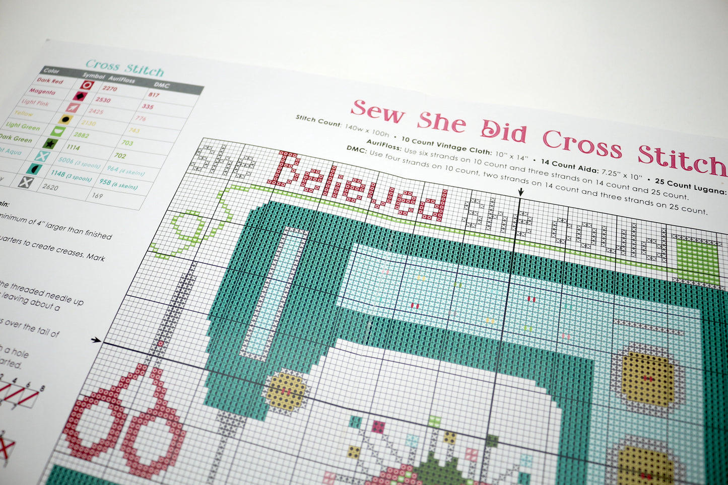 Sew She Did Cross Stitch Pattern