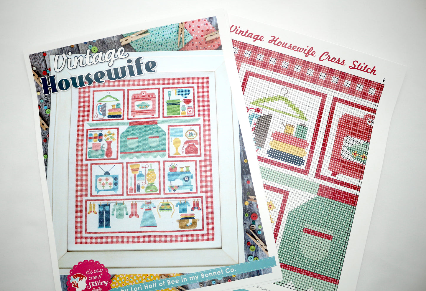Vintage Housewife Cross Stitch Pattern
