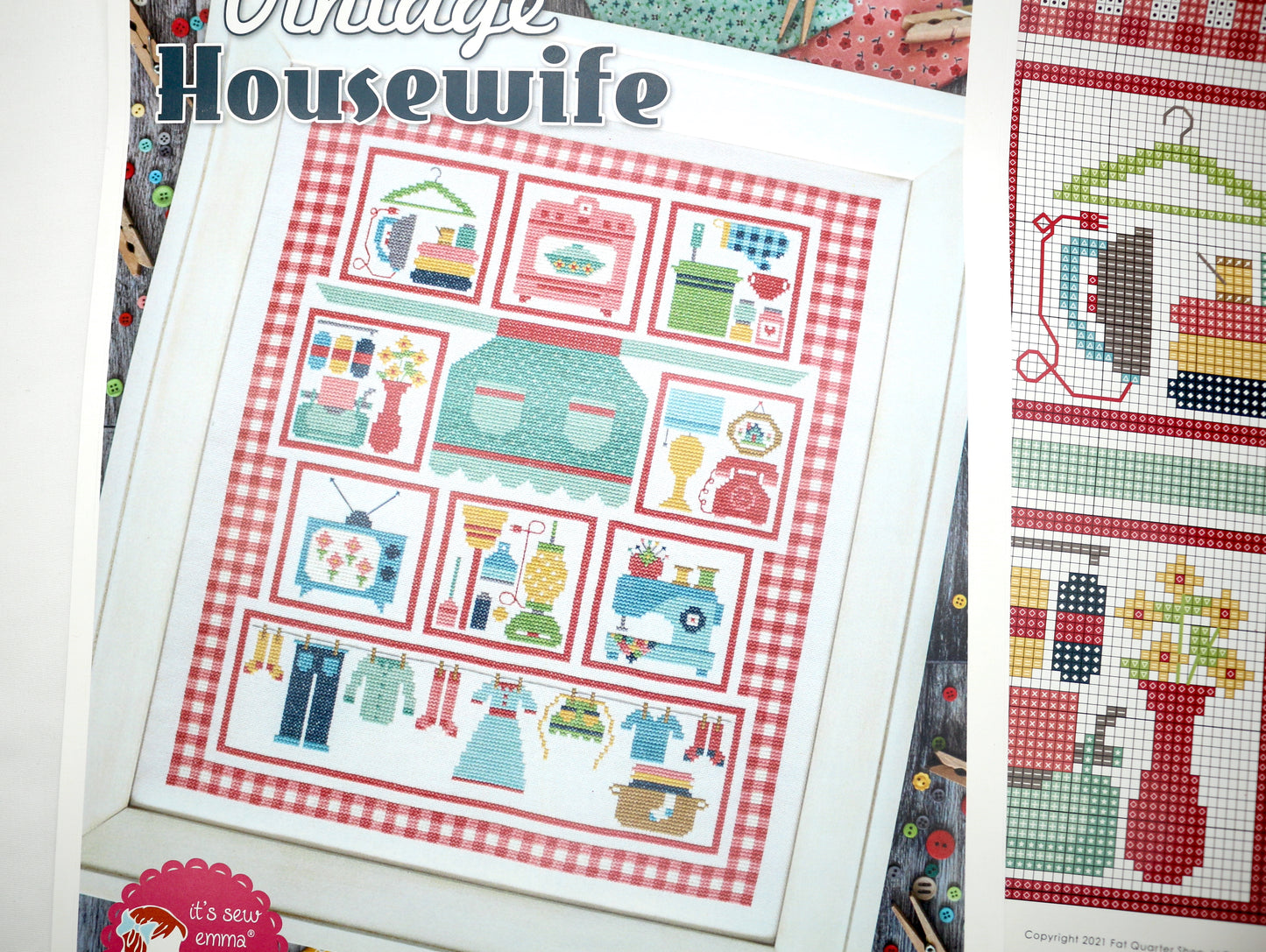 Vintage Housewife Cross Stitch Pattern