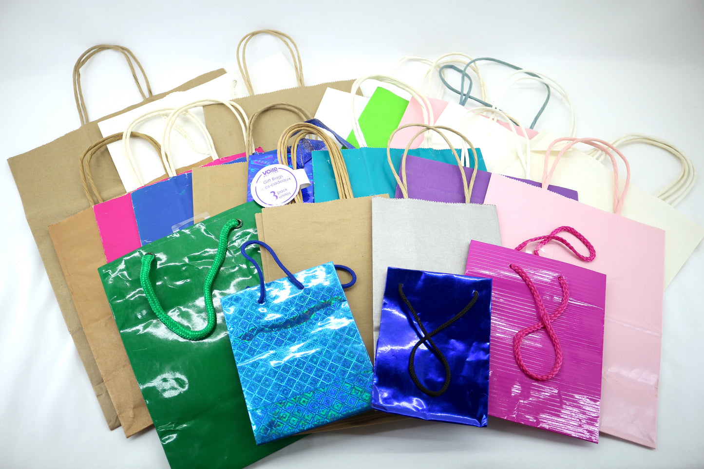 6 Classic Plain Colored Gift Bags