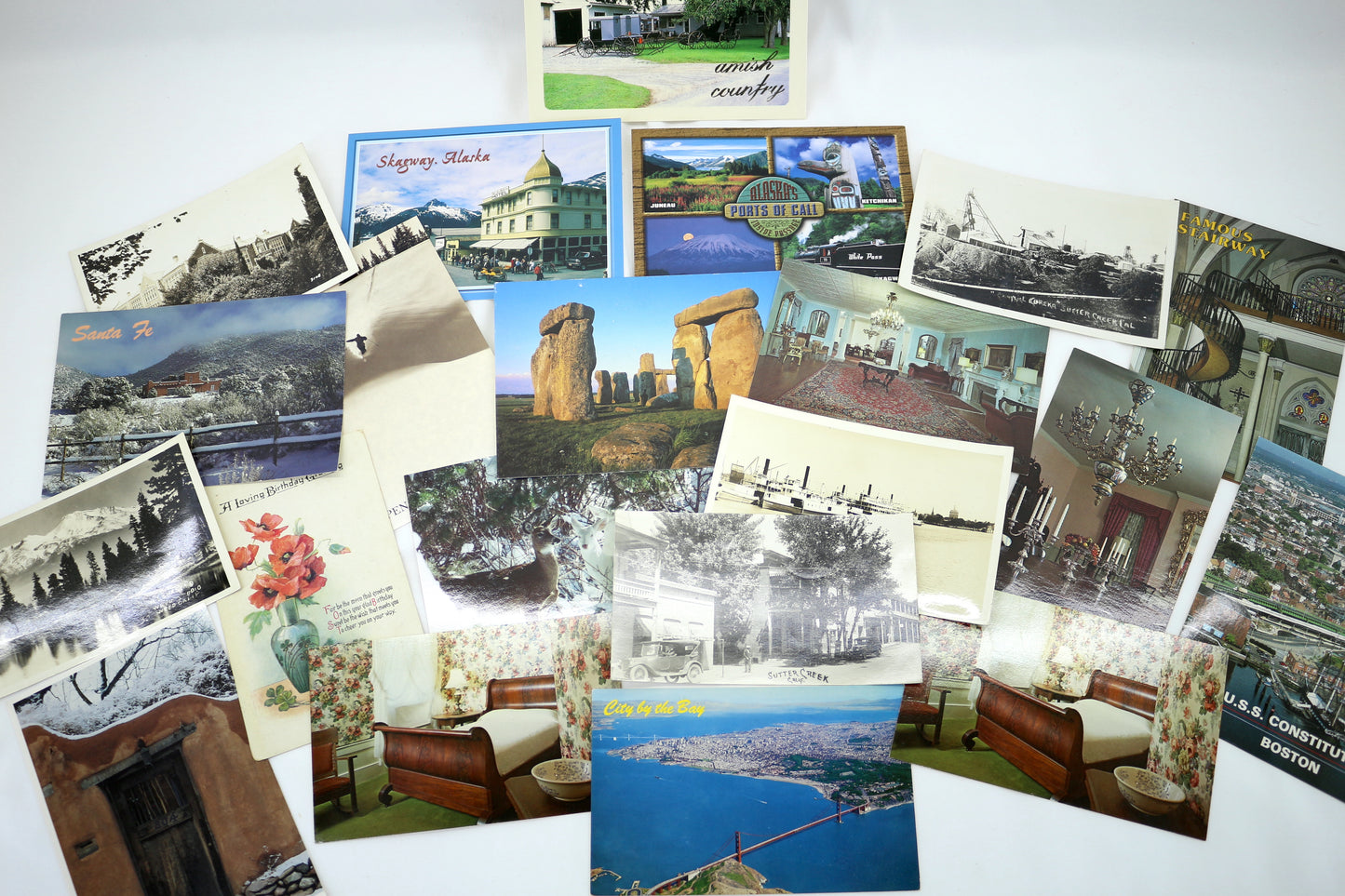 11-Pack: Variety of Vintage Postcards for Creative Use