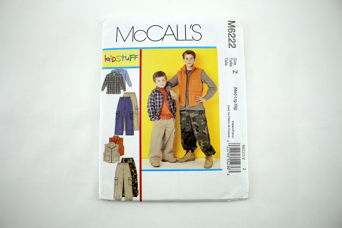 McCalls M6222 Childrens and Boys Shirt, Vest and Pants Sewing Pattern size 3-16