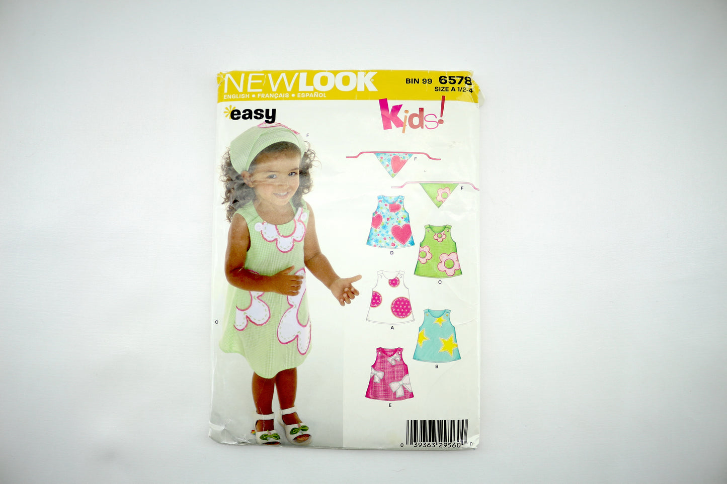 New Look 6578 Toddler Dress and Headband Sewing Pattern Size 1/2 - 4