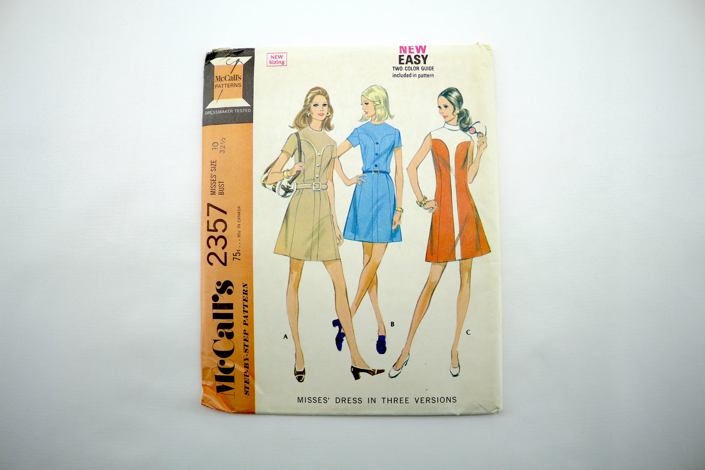 McCalls 2357 Misses Dress Sewing Pattern size 10 Bust 32.5"