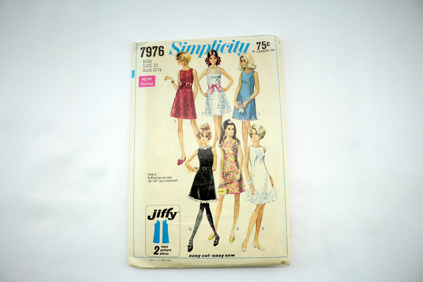 Simplicity 7976 Misses Jiffy Dress Sewing Pattern size 10 Bust 32.5"